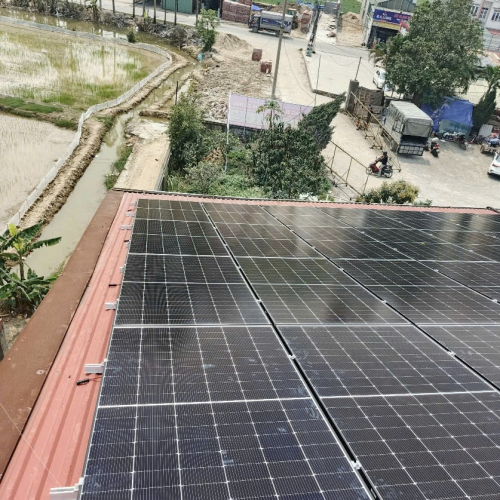 Hanogen lắp tấm pin điện năng lượng mặt trời nhà xưởng trang trại 50kwp