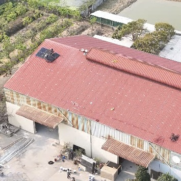 Hình ảnh Hanogen lắp điện năng lượng mặt trời nhà xưởng trang trại 50kwp